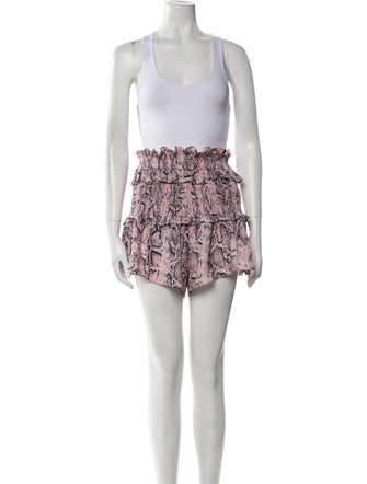 Elliatt Animal Print Ruffle Embellishment Short Set
