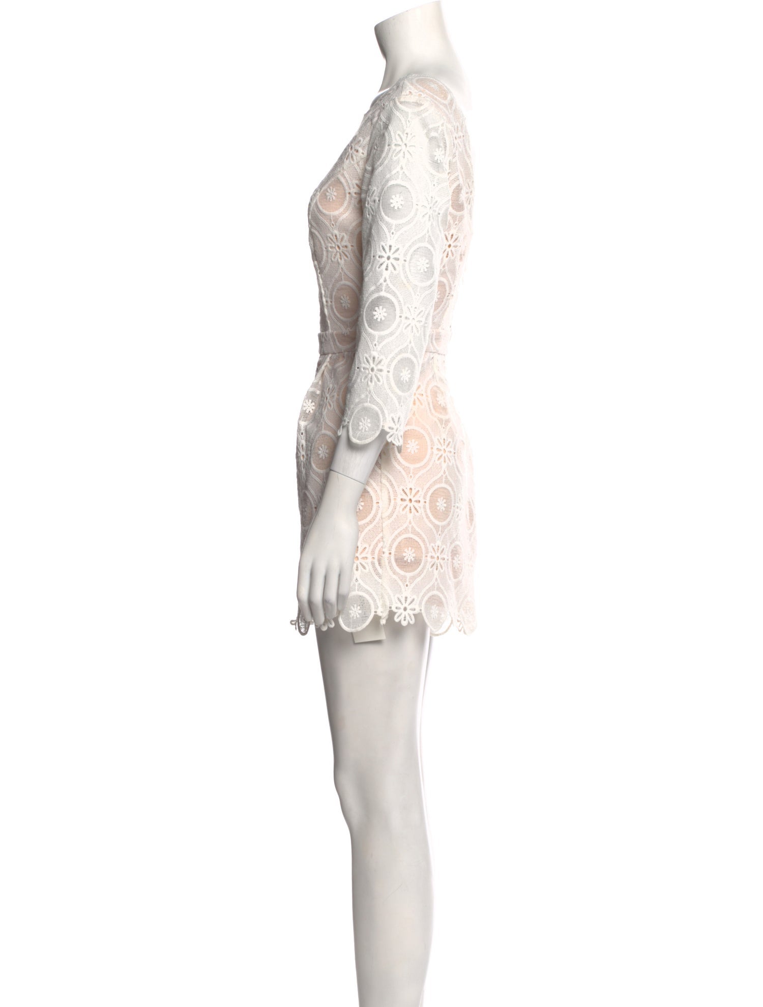 Elliatt Lace Pattern Bateau Neckline Romper