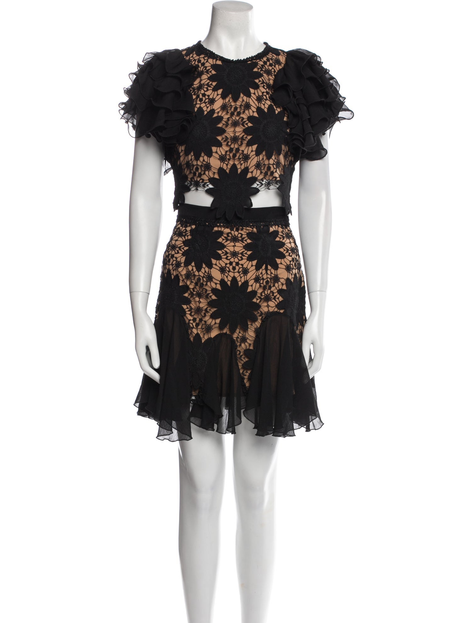 Elliatt Lace Pattern Embroidered Accent Skirt Set w/ Tags