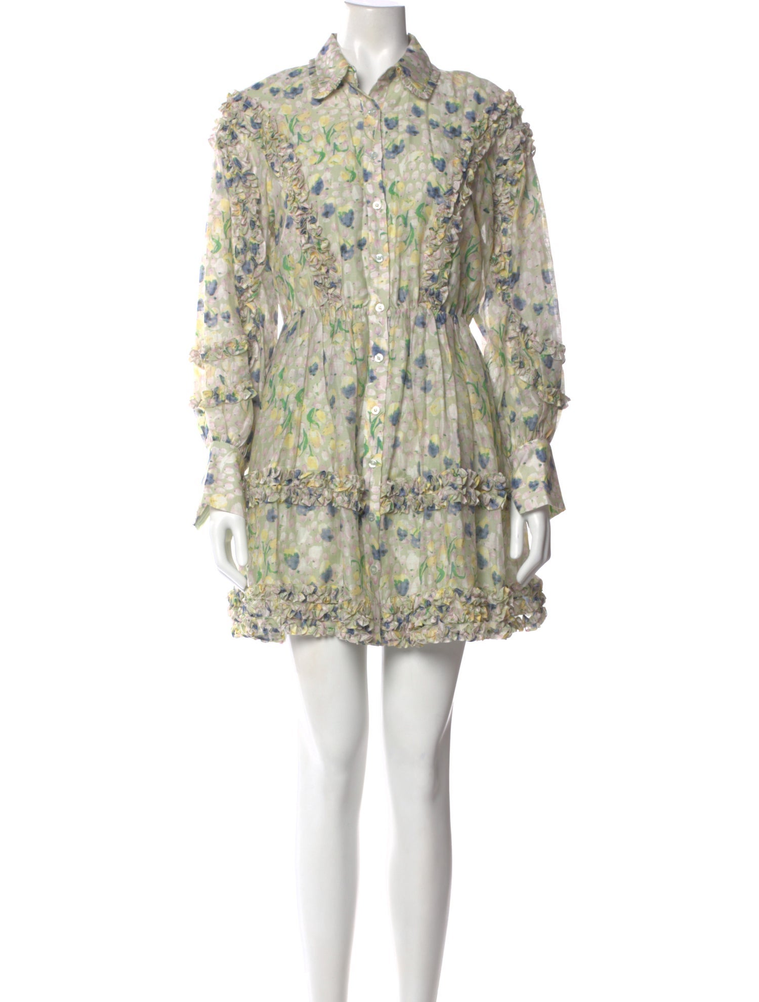 Elliatt Floral Print Mini Dress - Green Dresses, Clothing - ELATT24897 |  The RealReal