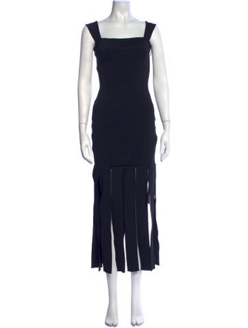 Pre-owned Elliatt Square Neckline Midi Length Dress In Blue