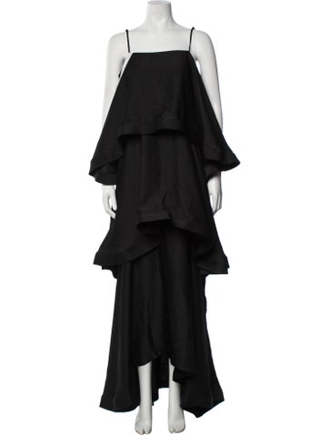 Pre-owned Elliatt Square Neckline Long Dress W/ Tags In Black