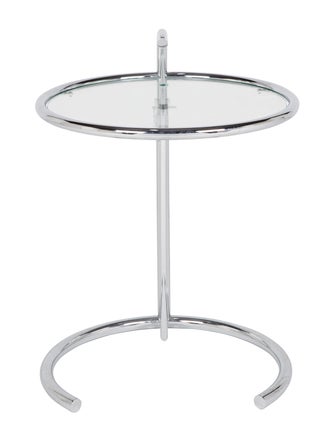 Eileen Gray Chrome & Glass Round Side Table