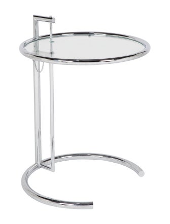 Eileen Gray Chrome & Glass Round Side Table