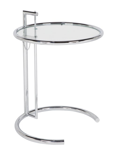 Eileen Gray Chrome & Glass Round Side Table