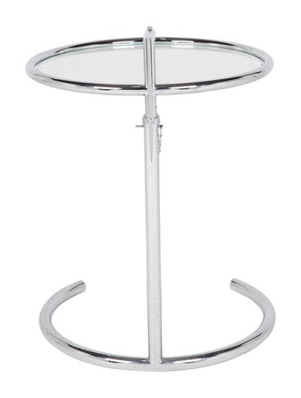 Eileen Gray Chrome & Glass Round Side Table