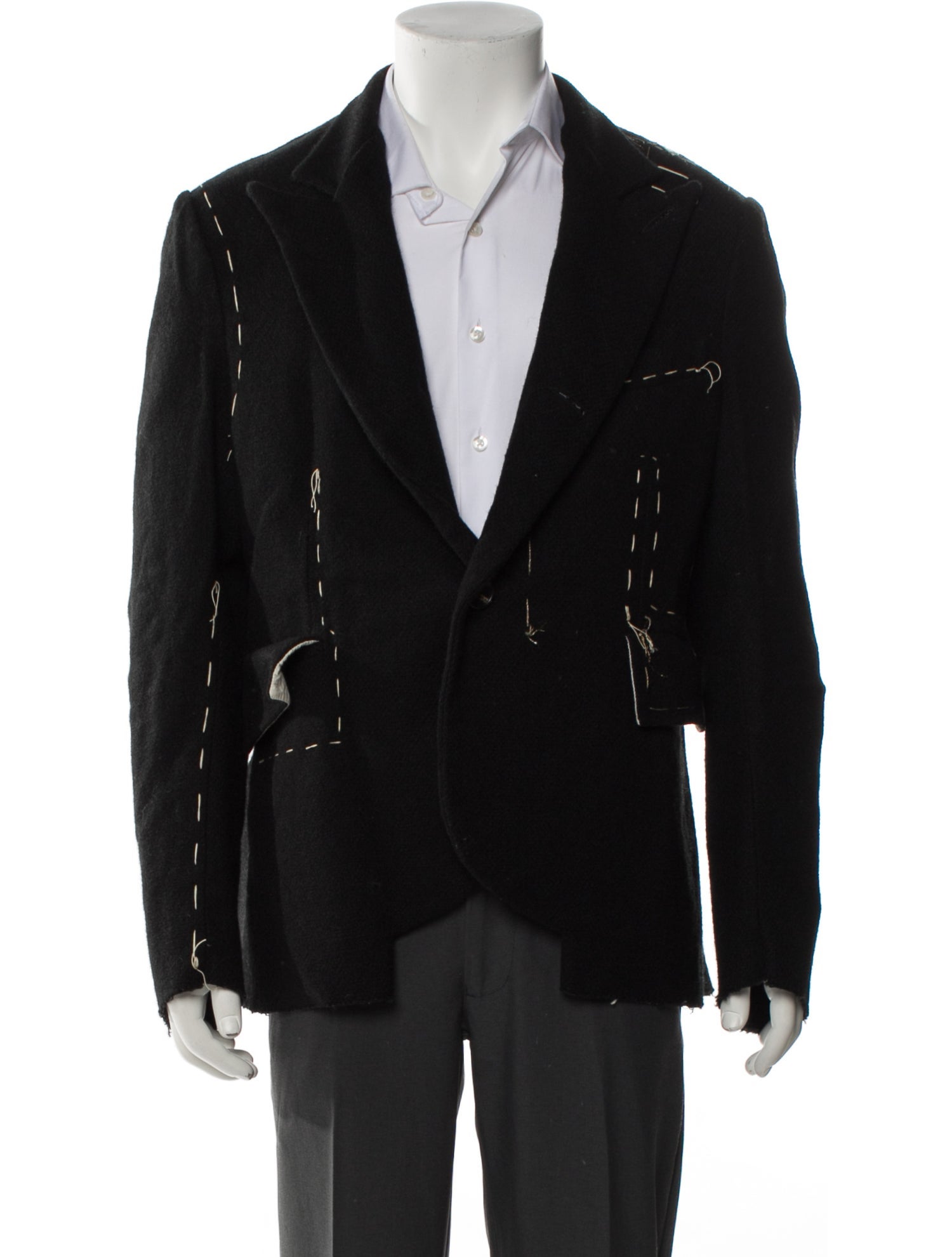 Elena Dawson Wool Raw-Edge Trim Blazer