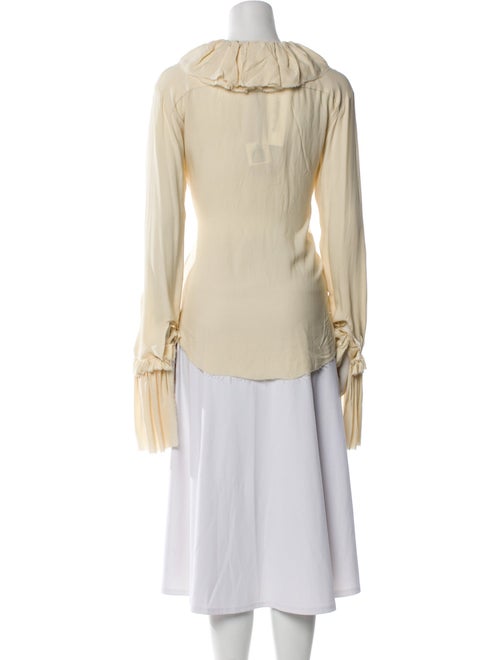 Elena Dawson Crew Neck Long Sleeve Button-Up Top