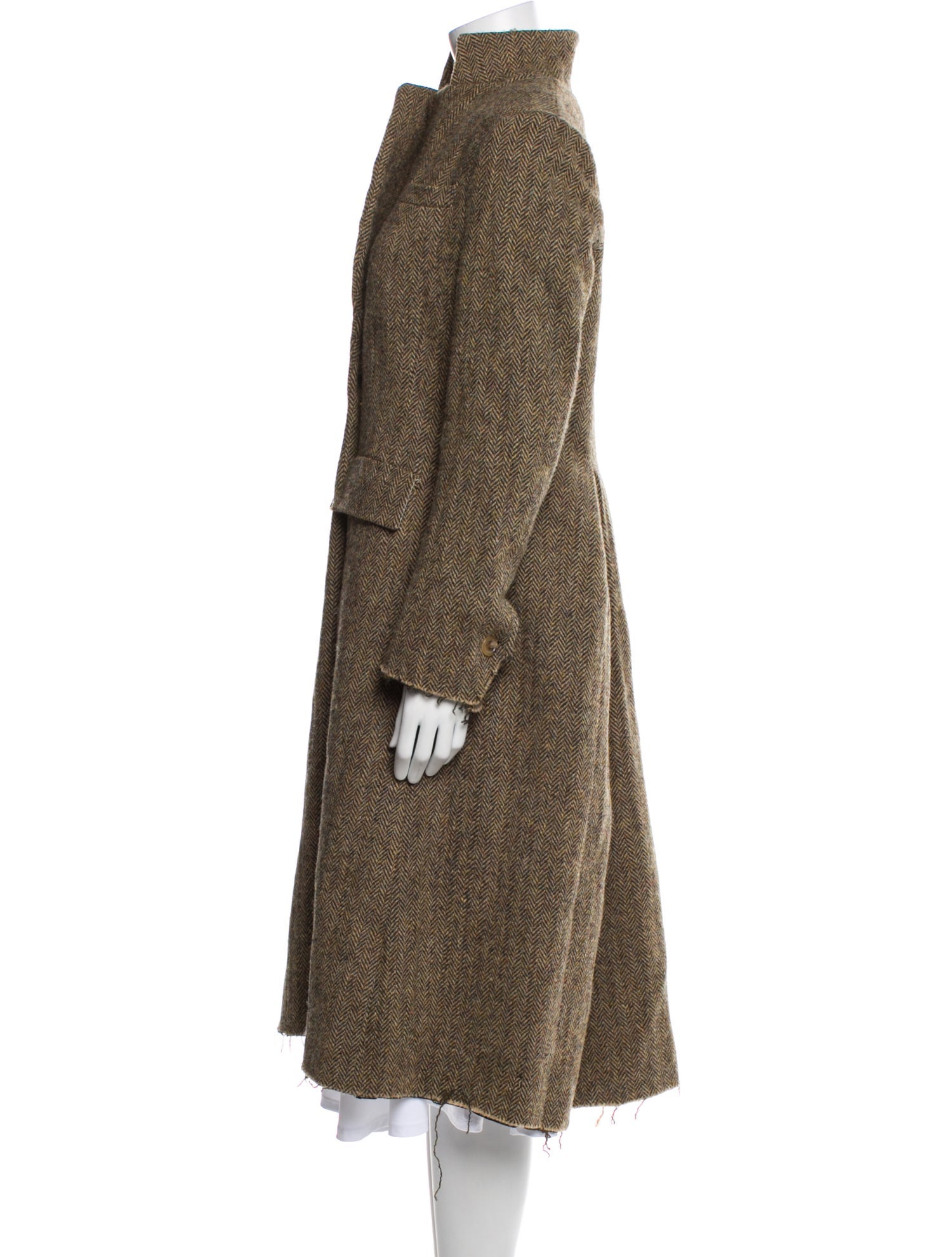 Elena Dawson Wool Tweed Pattern Coat