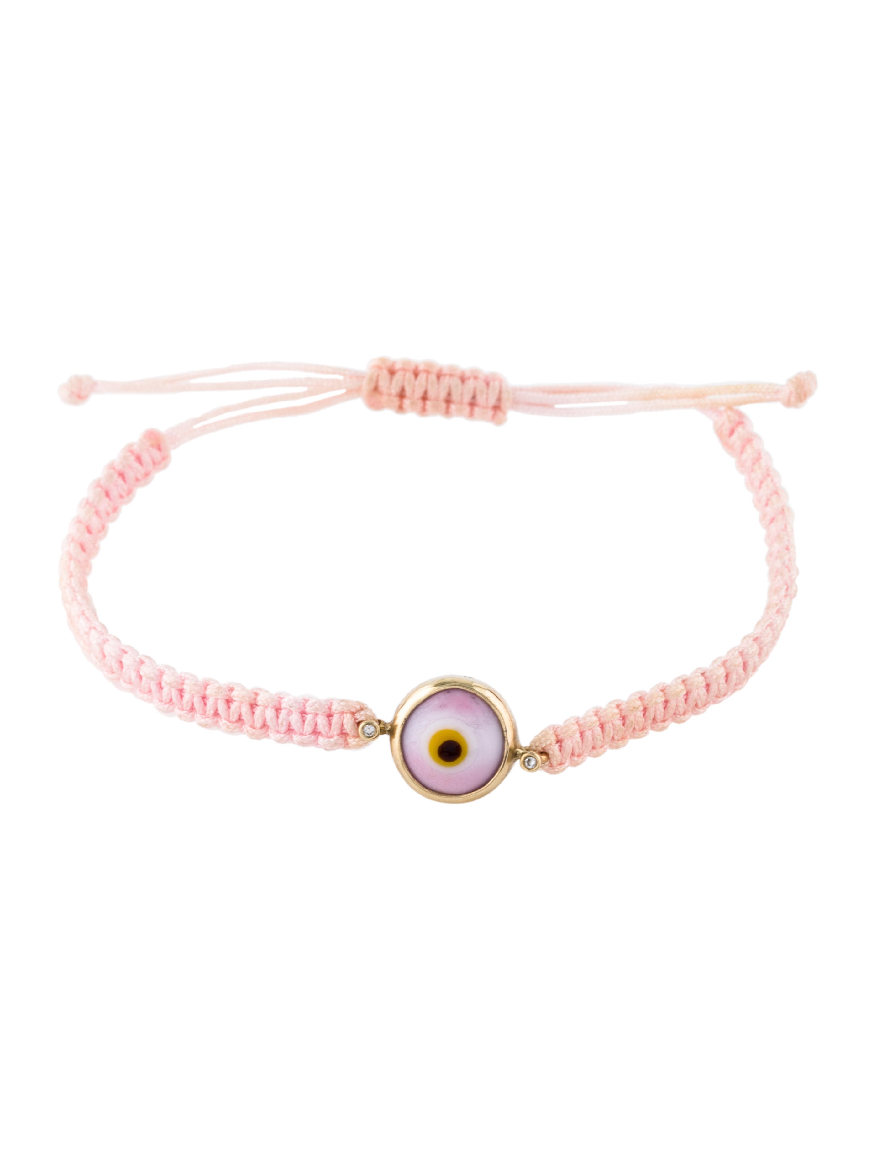 Elena Votsi 9K Diamond Evil Eye Cord Bracelet