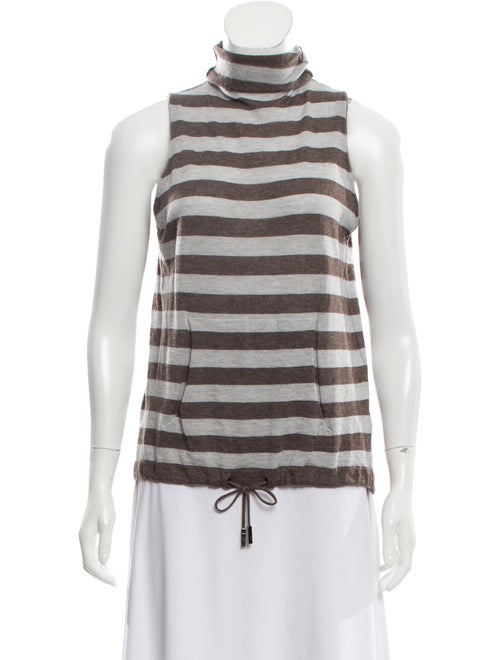Eleventy Cashmere Striped Turtleneck Blue
