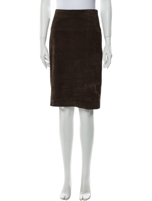 Eleventy Suede Knee-Length Skirt Brown