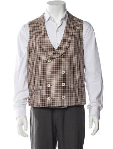 Eleventy Outerwear Silk Houndstooth Print Vest L