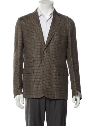 Eleventy Suiting Houndstooth Print Blazer 3XL