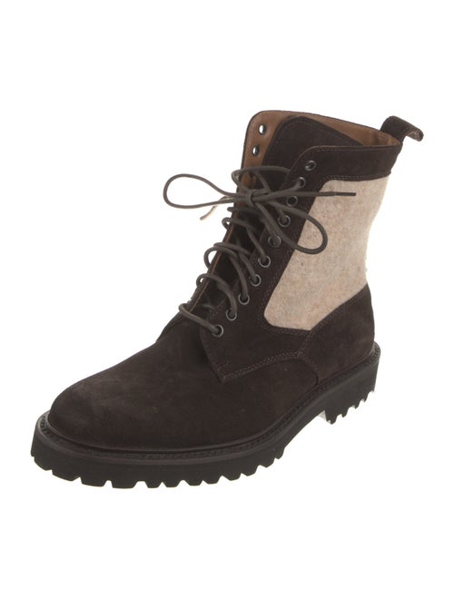 Eleventy Suede Combat Boots