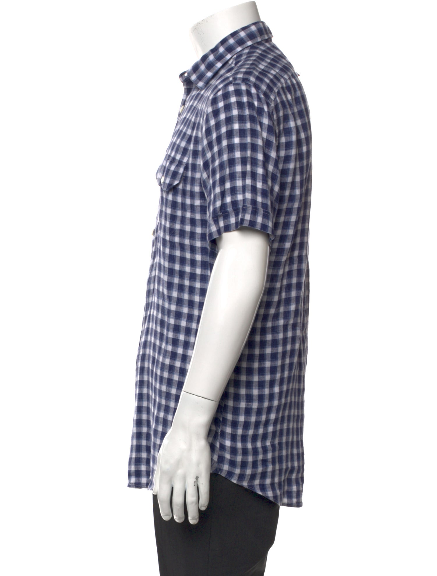 Eleventy Plaid Print Short Sleeve Shirt