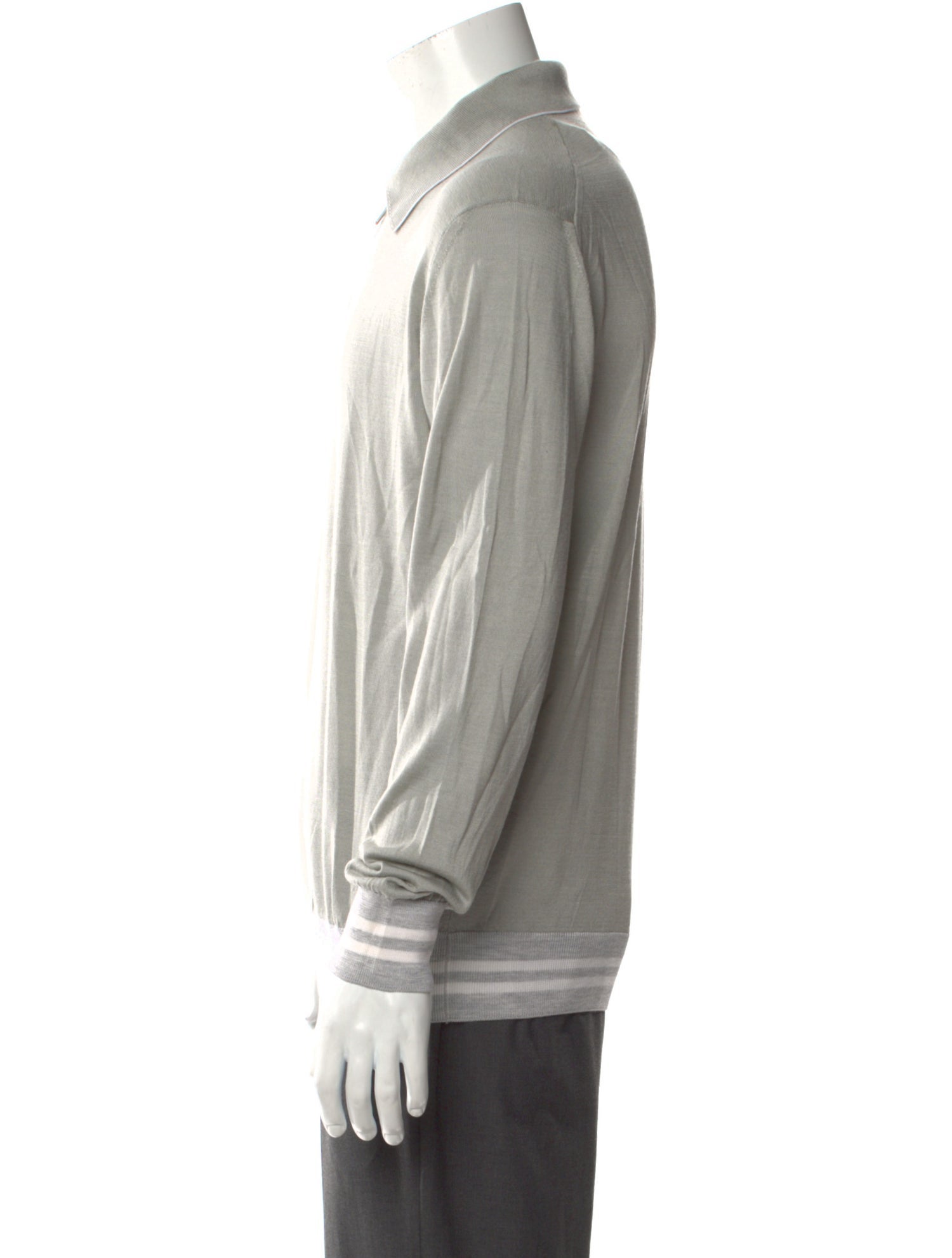 Eleventy Wool Striped Polo Sweater w/ Tags