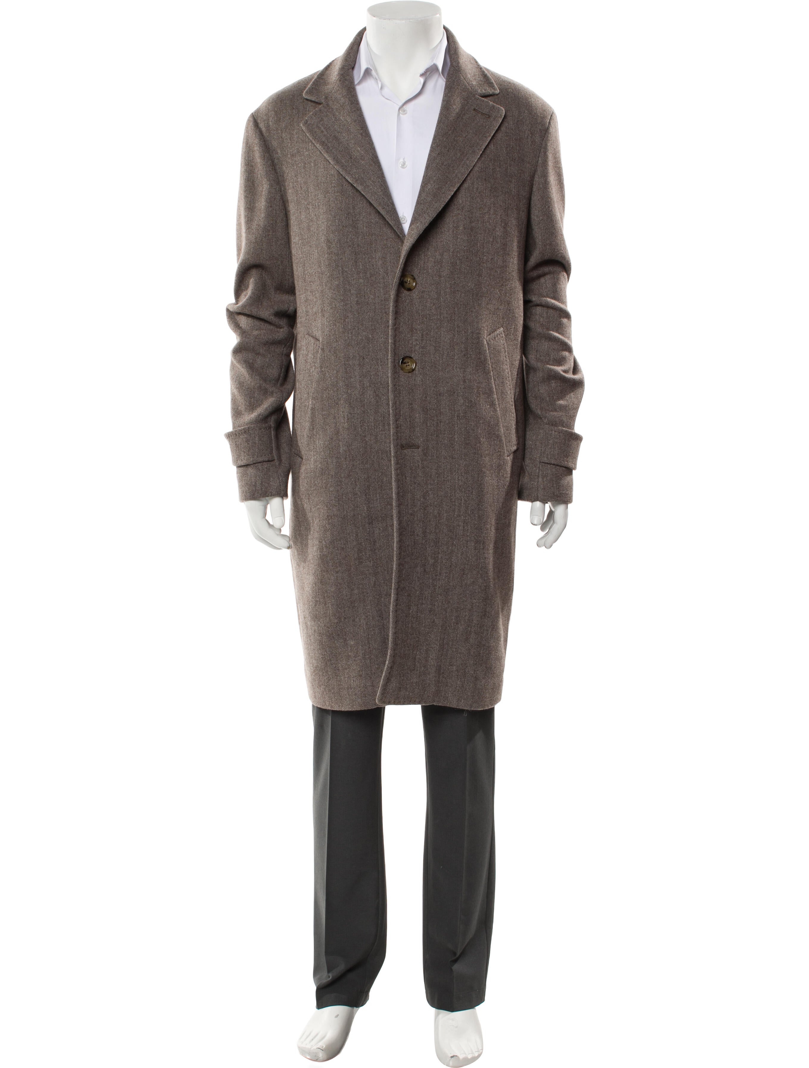 Eleventy Wool Tweed Pattern Overcoat