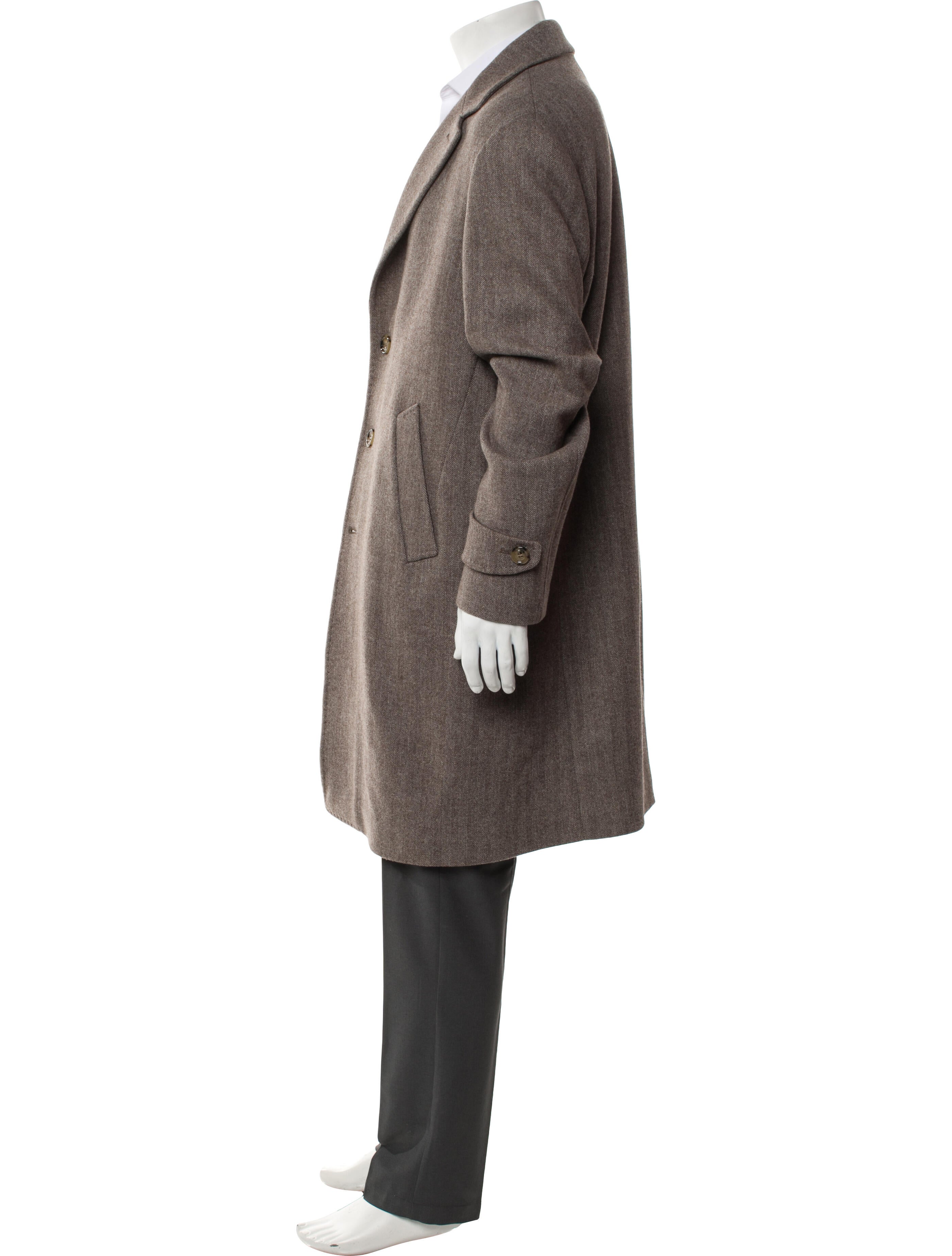 Eleventy Wool Tweed Pattern Overcoat