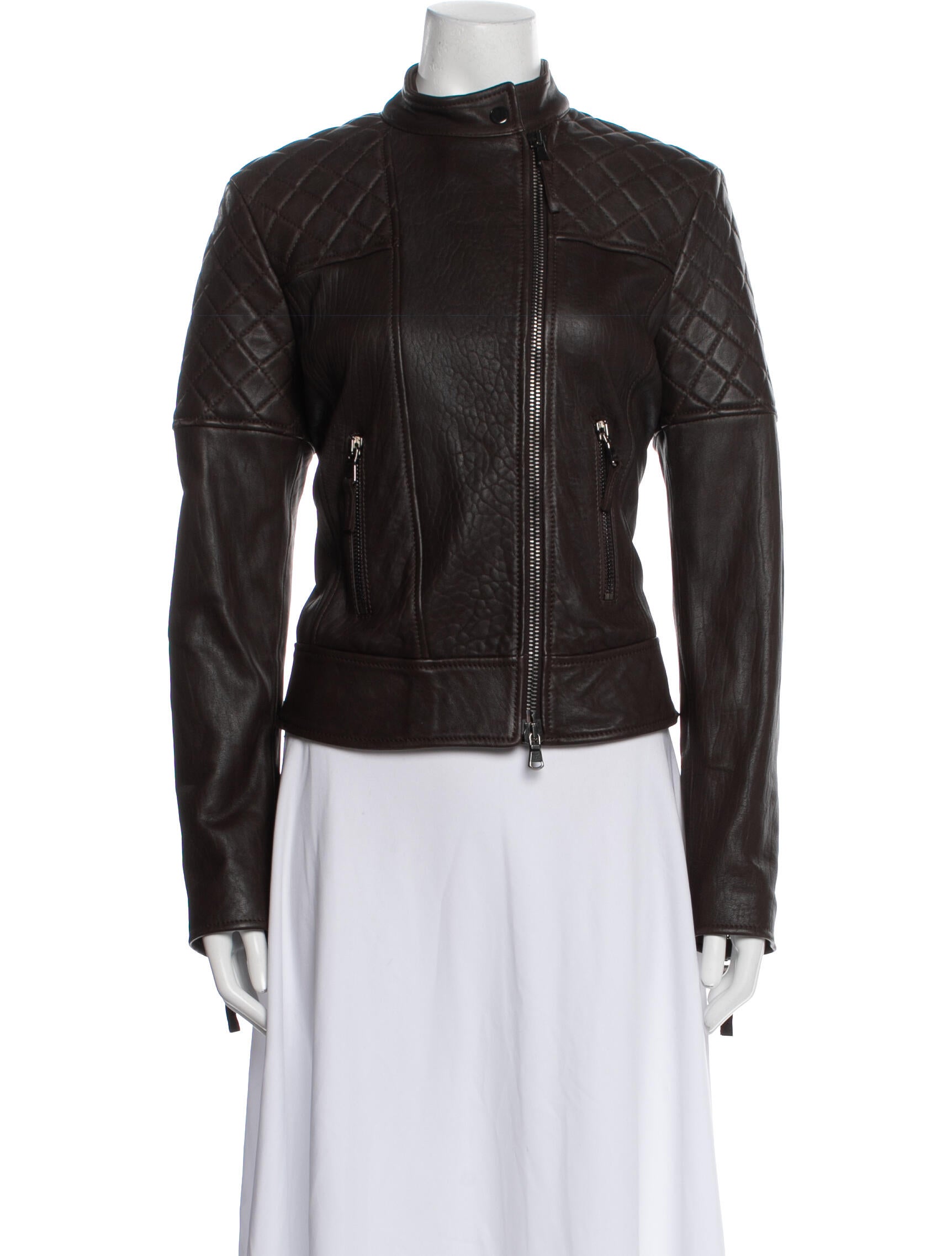 Eleventy Leather Biker Jacket