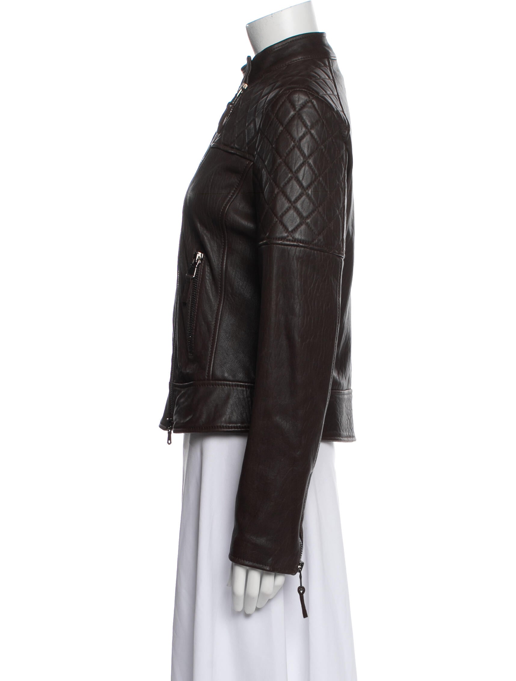 Eleventy Leather Biker Jacket
