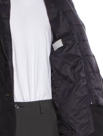 Eleventy Goat Leather Puffer Coat
