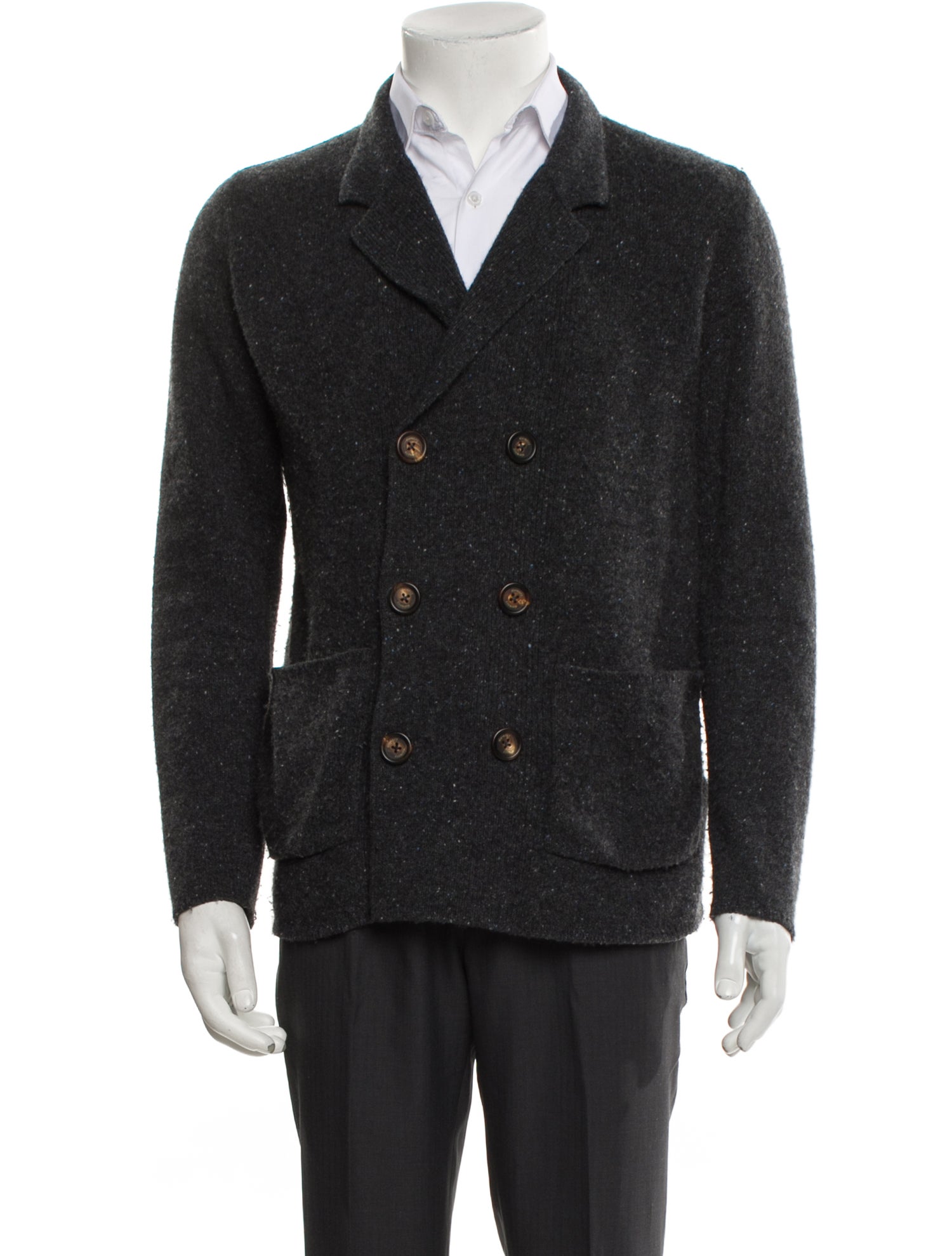 Eleventy Merino Wool Collar Cardigan