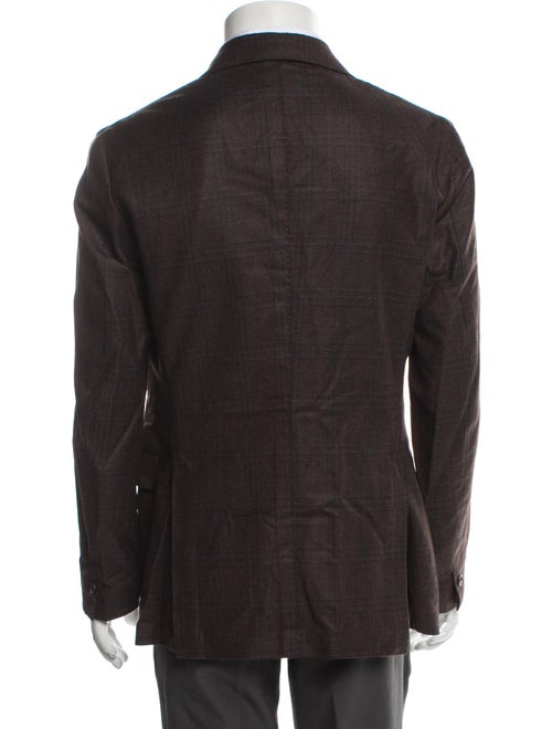 Eleventy Wool Plaid Print Blazer