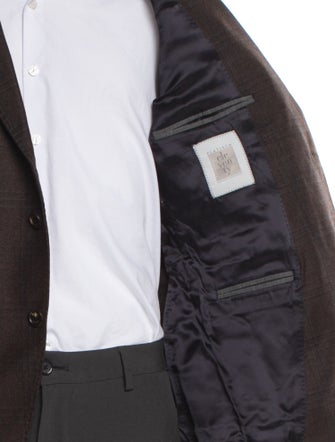 Eleventy Wool Plaid Print Blazer