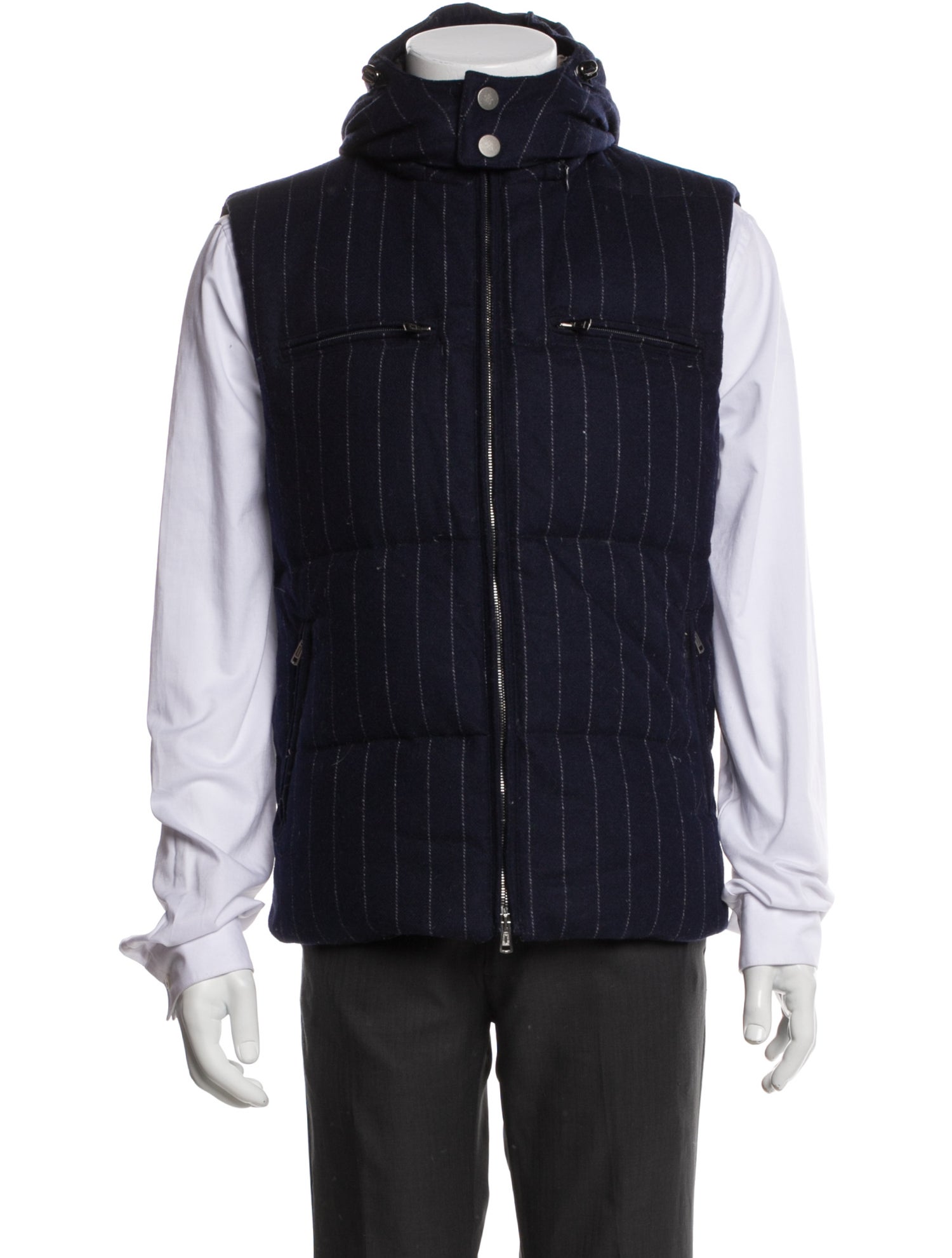 Eleventy Wool Striped Vest