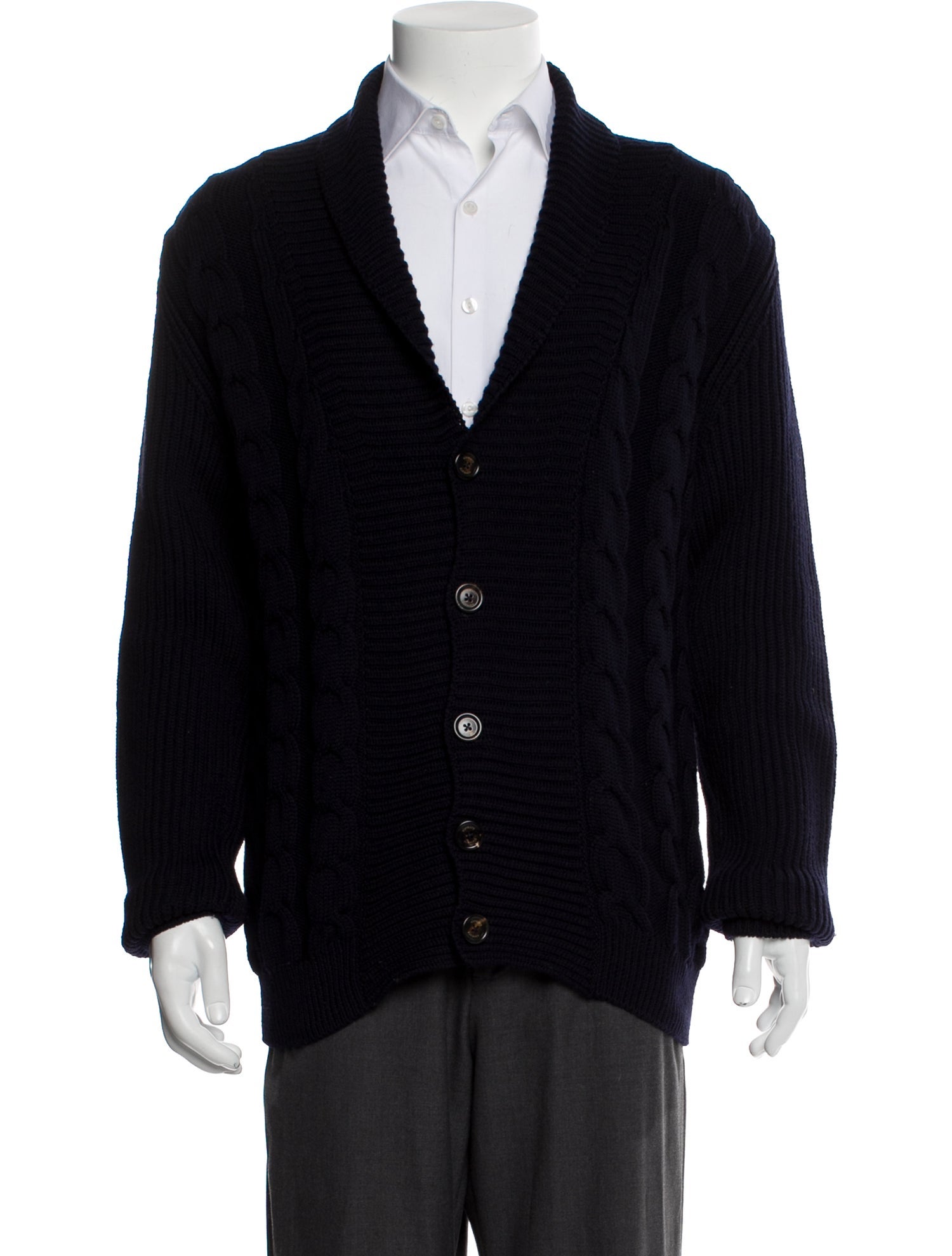 Eleventy Virgin Wool V-Neck Cardigan