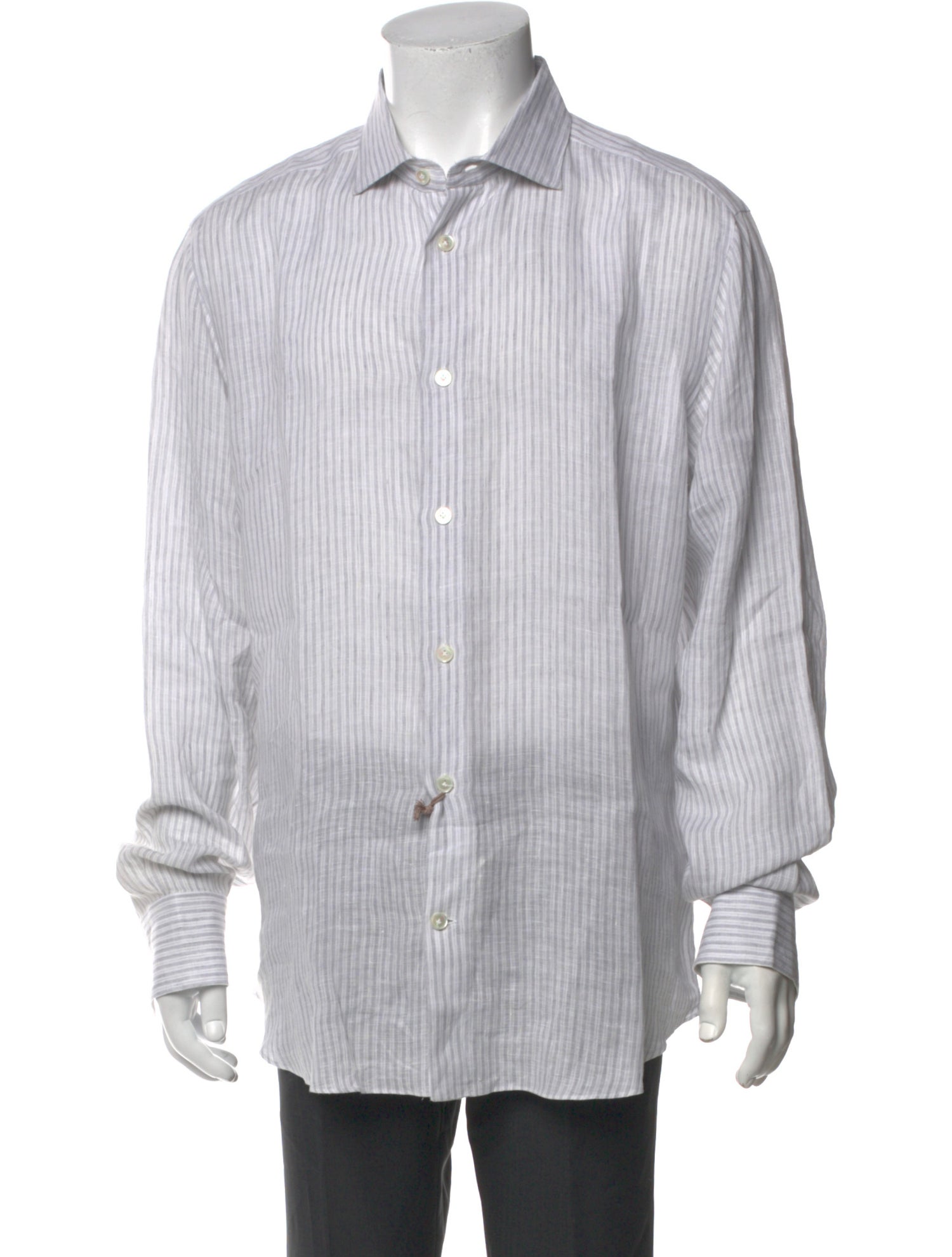 Eleventy Linen Striped Shirt