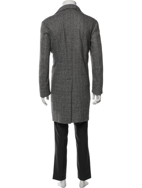 Eleventy Wool Houndstooth Print Overcoat