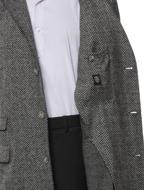 Eleventy Wool Houndstooth Print Overcoat