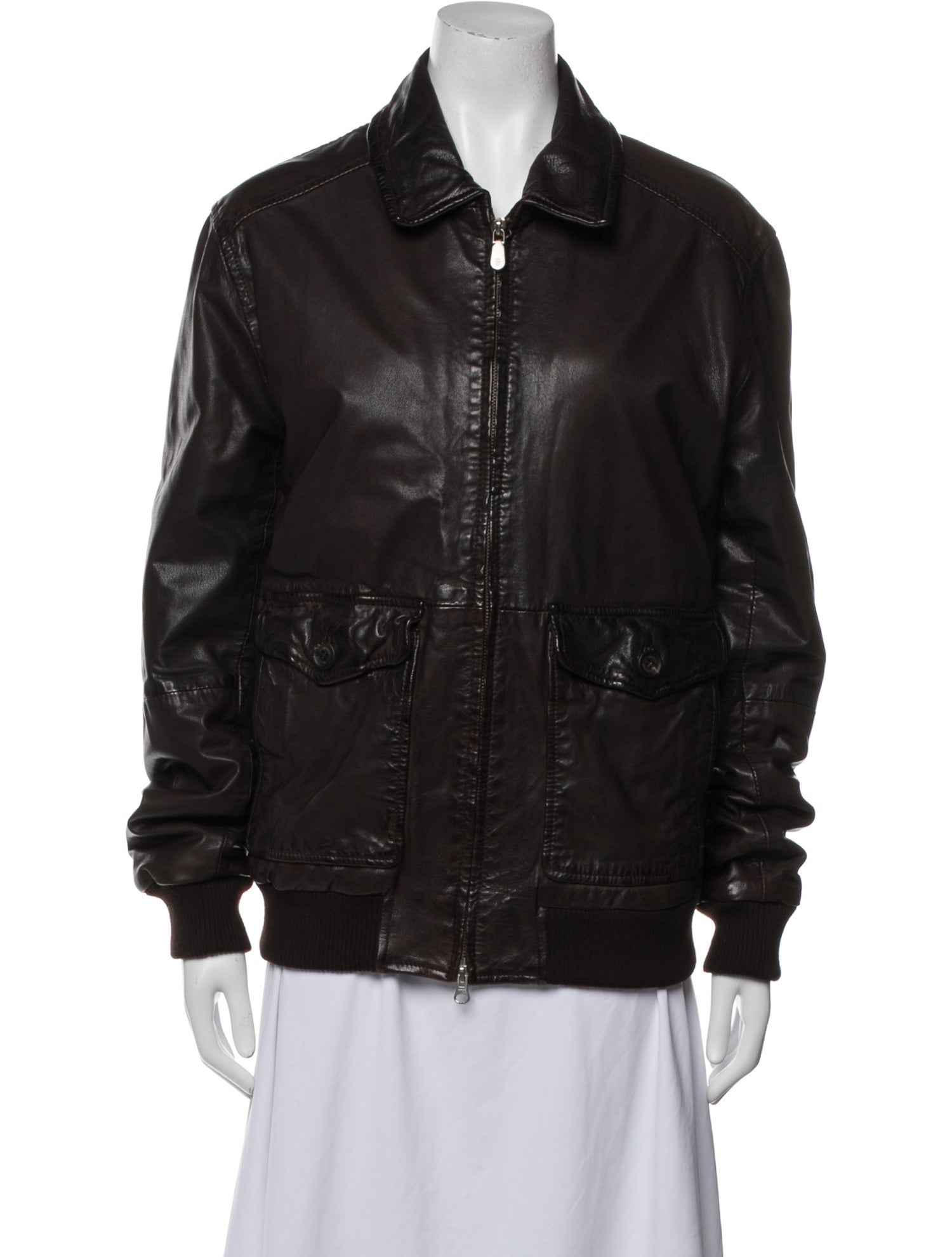 Eleventy Leather Moto Jacket