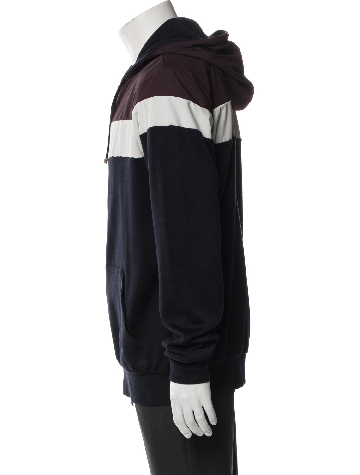 Eleventy Colorblock Pattern Crew Neck Hoodie