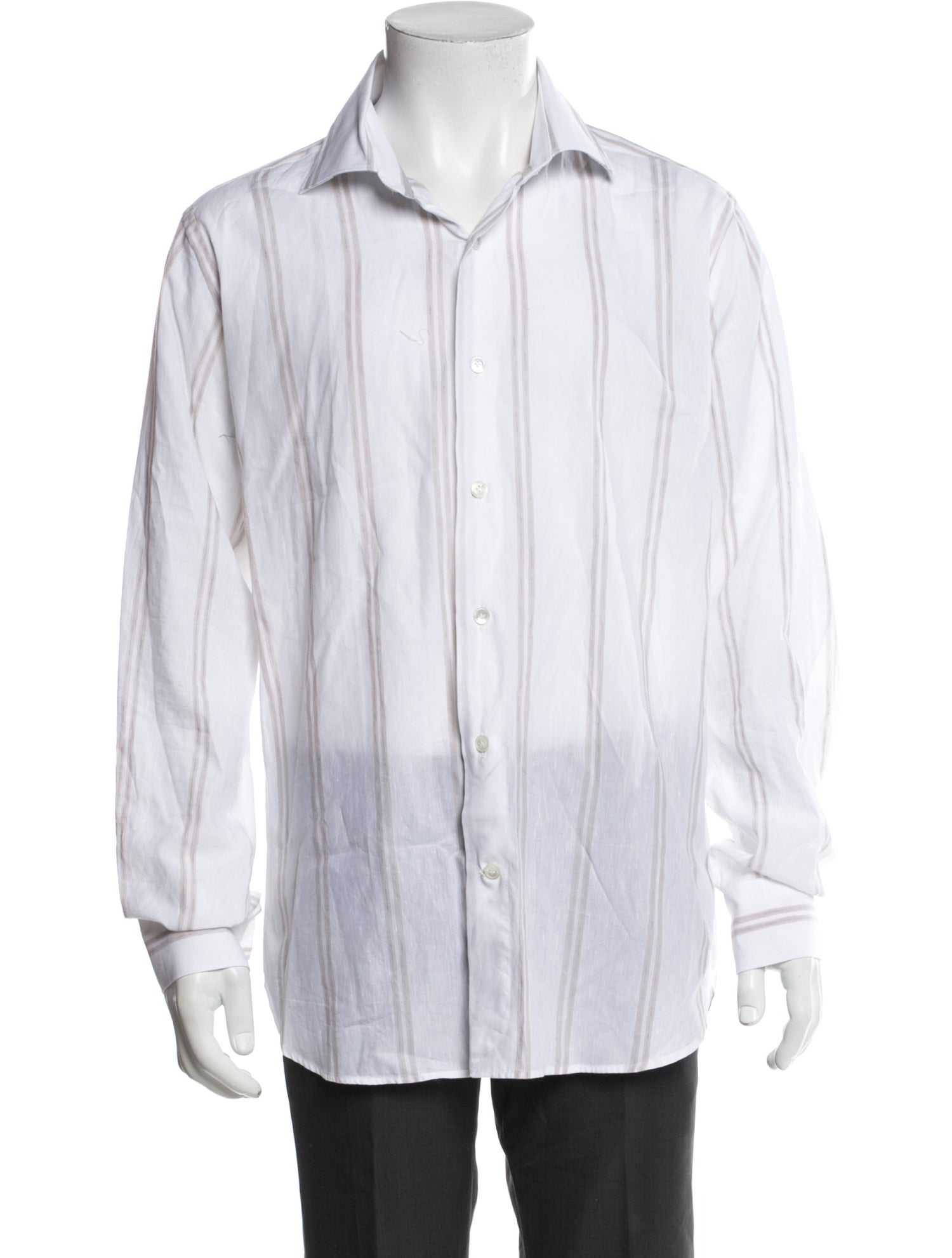 Eleventy Striped Long Sleeve Dress Shirt