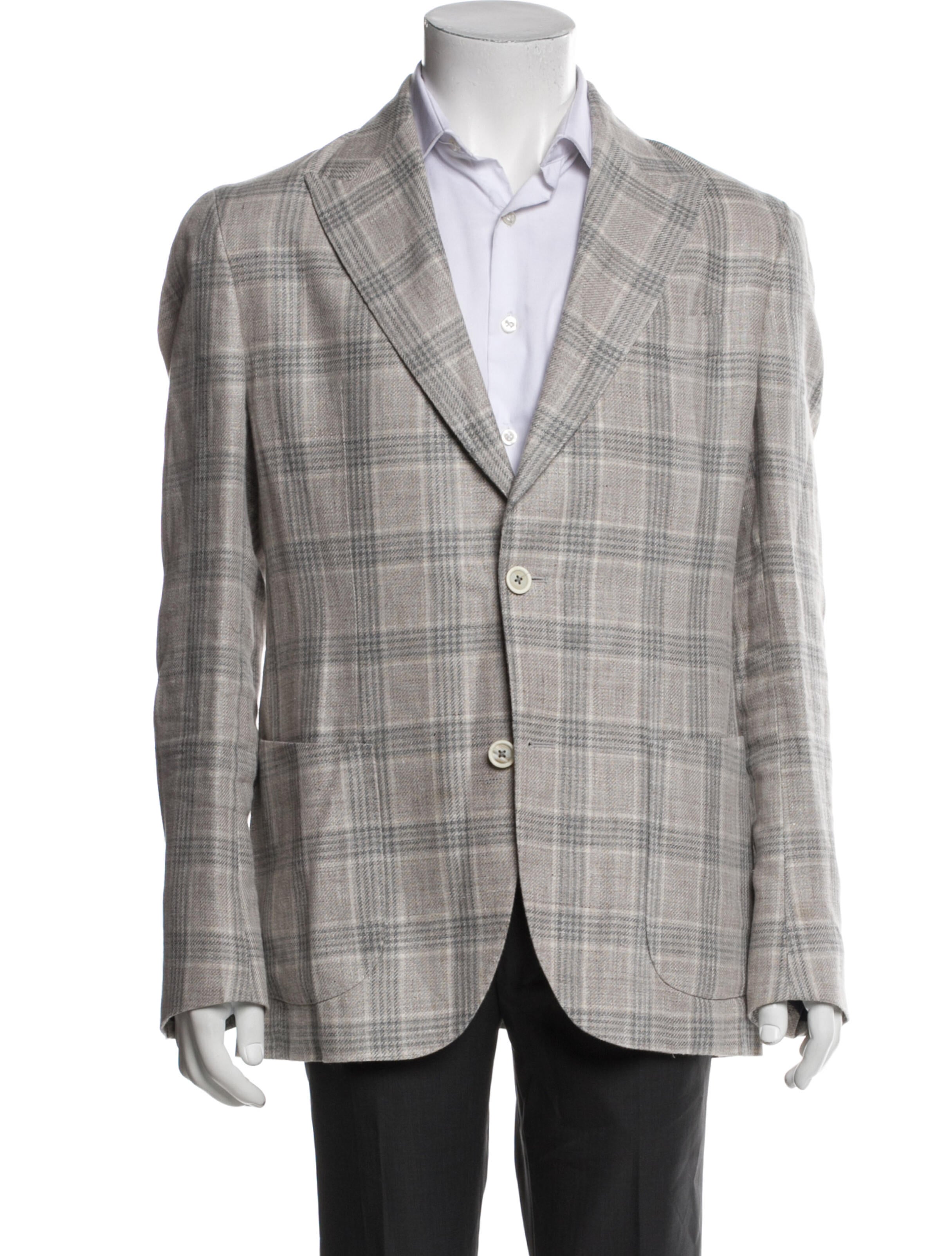 Eleventy Linen Plaid Print