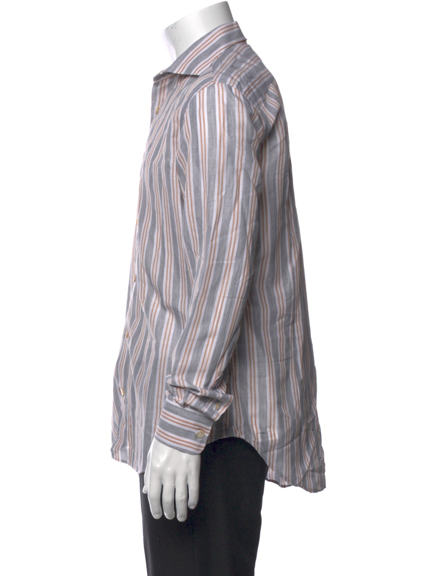 Eleventy Linen Striped Dress Shirt