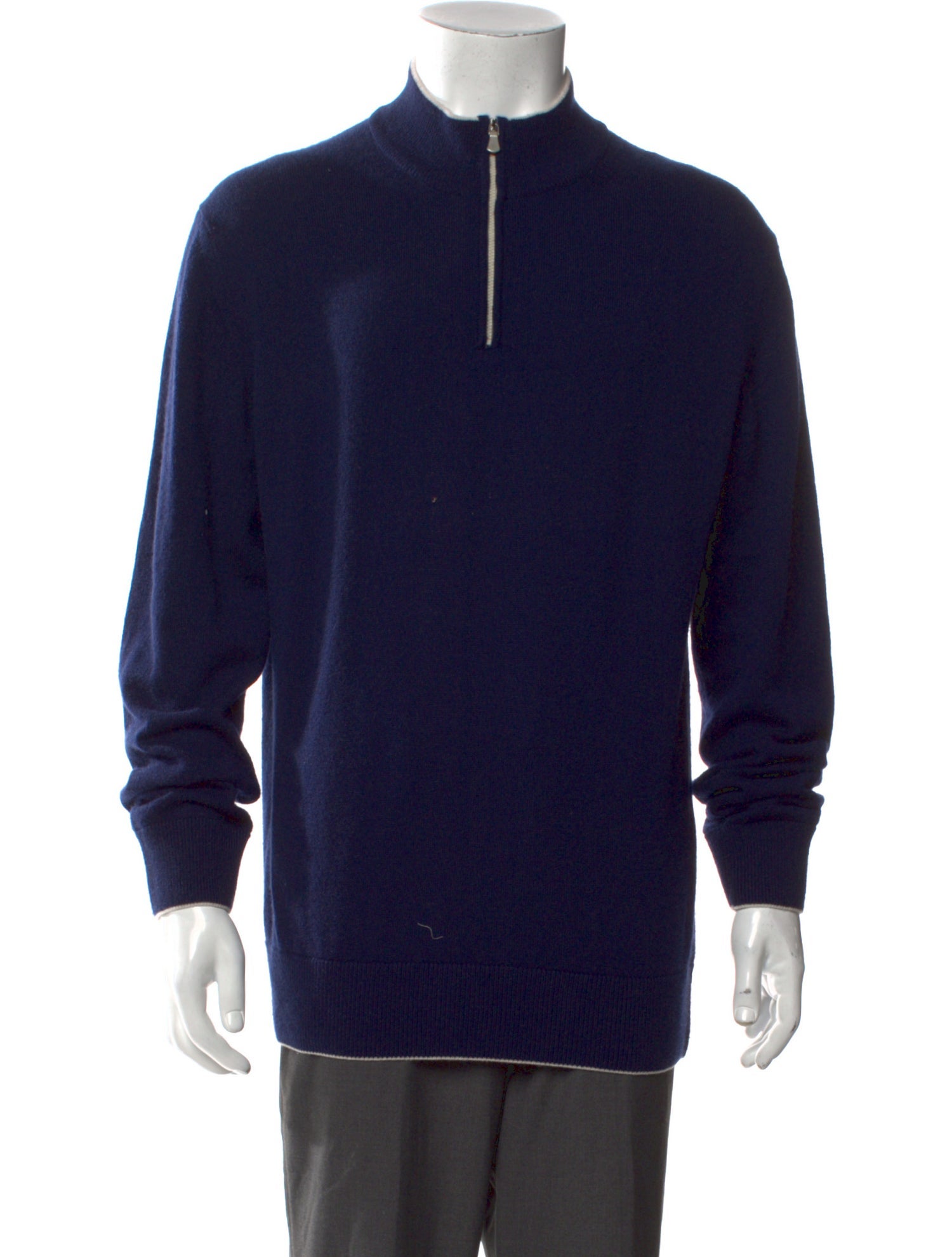Eleventy Mock Neck Long Sleeve Polo Sweater