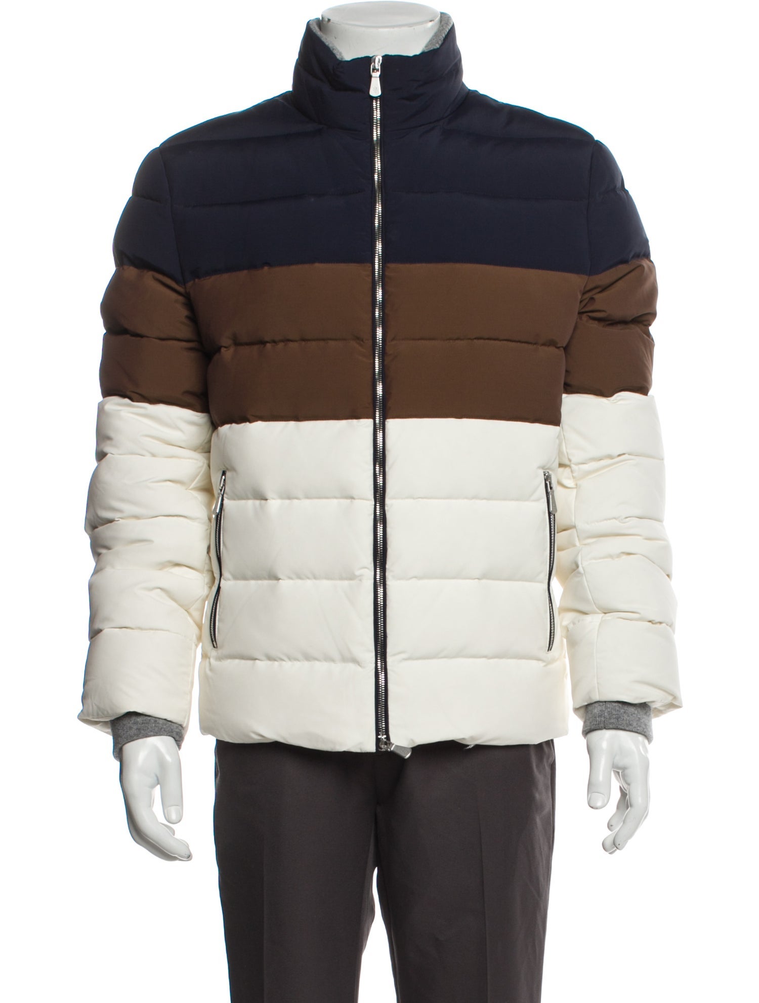 Eleventy Colorblock Pattern Puffer Coat w/ Tags