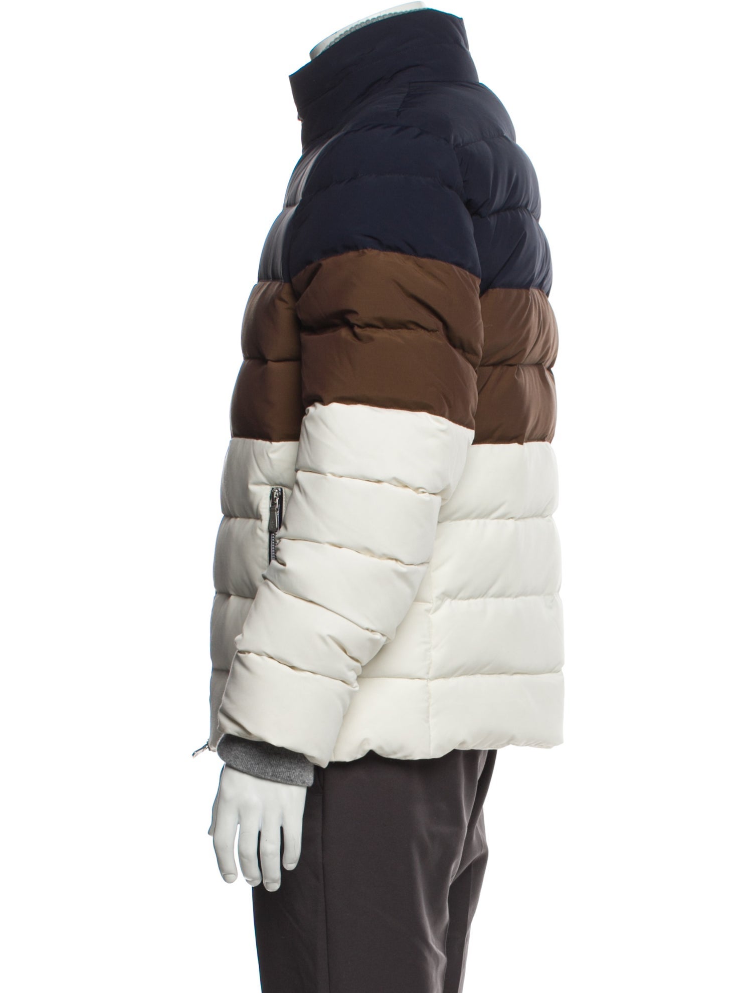 Eleventy Colorblock Pattern Puffer Coat w/ Tags