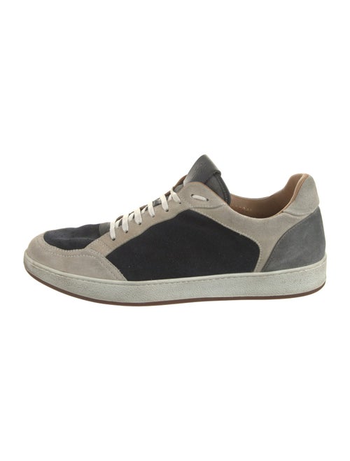 Eleventy Suede Colorblock Pattern Sneakers