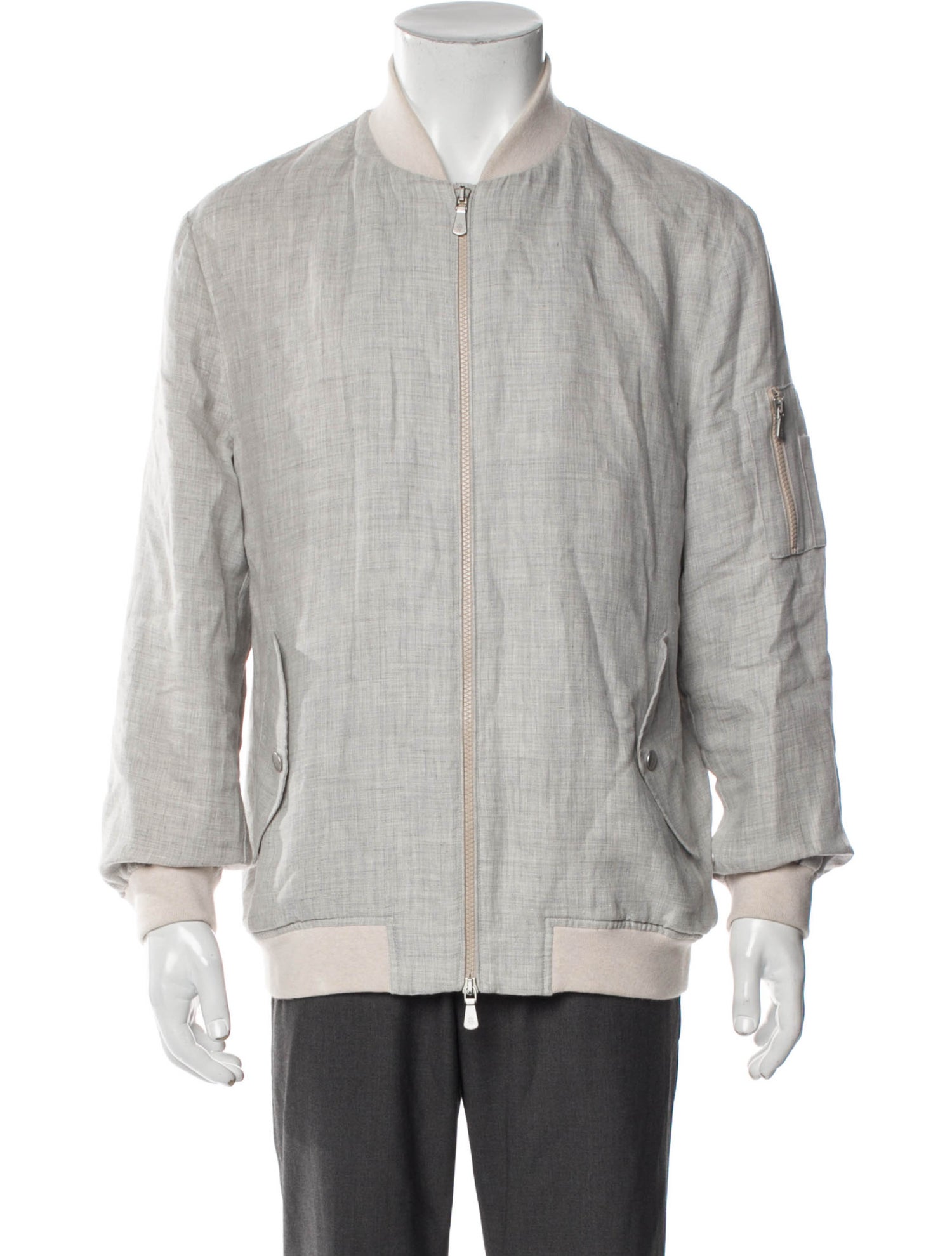 Eleventy Linen Bomber Jacket