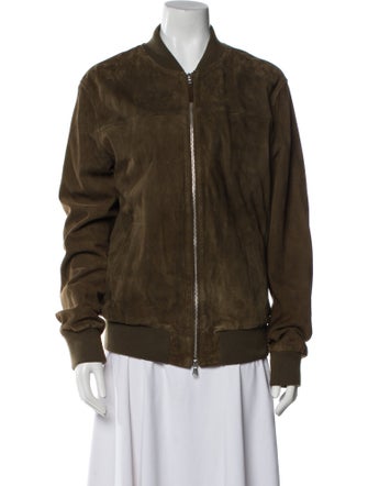 Eleventy Suede Bomber Jacket