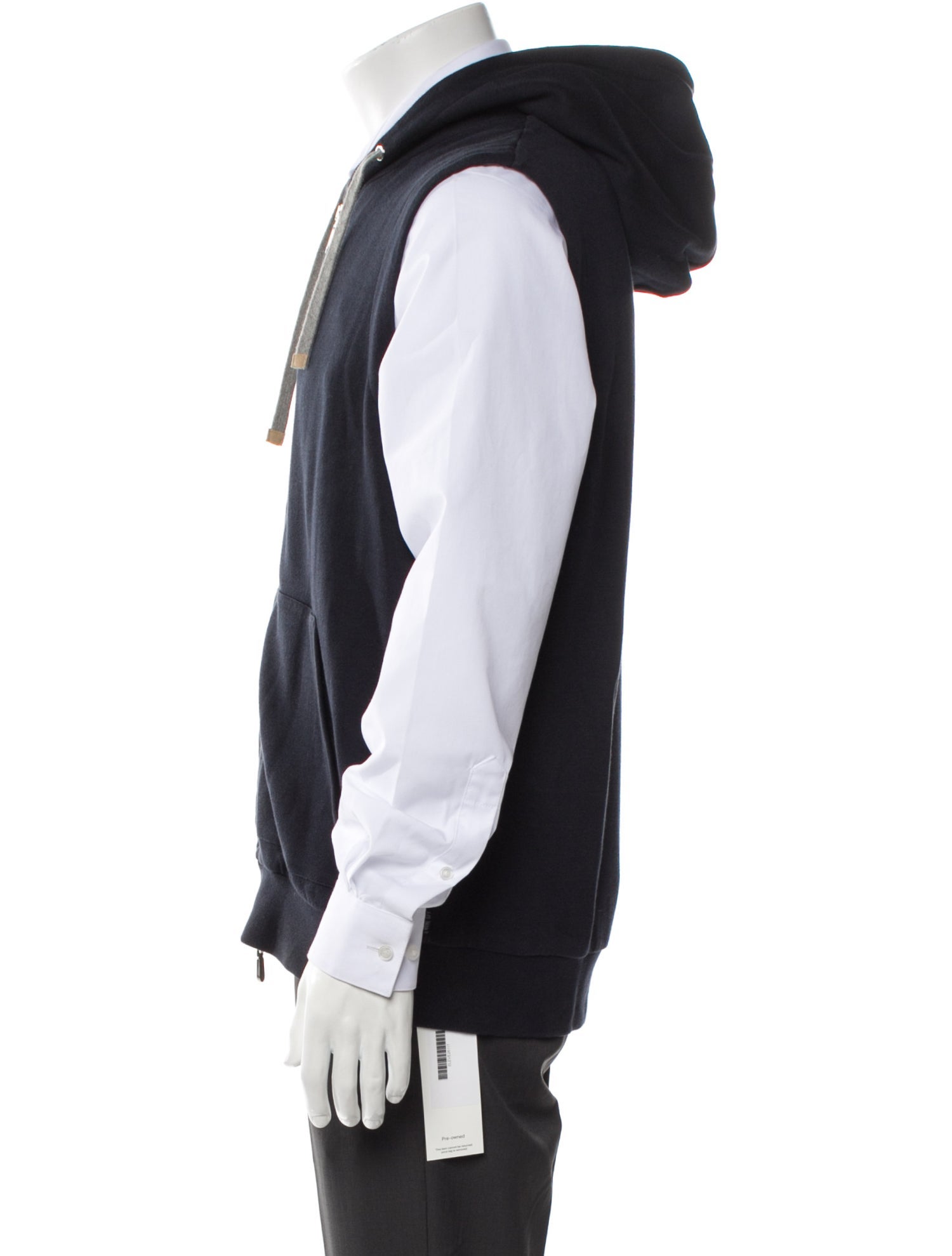 Eleventy V-Neck Sleeveless Hoodie