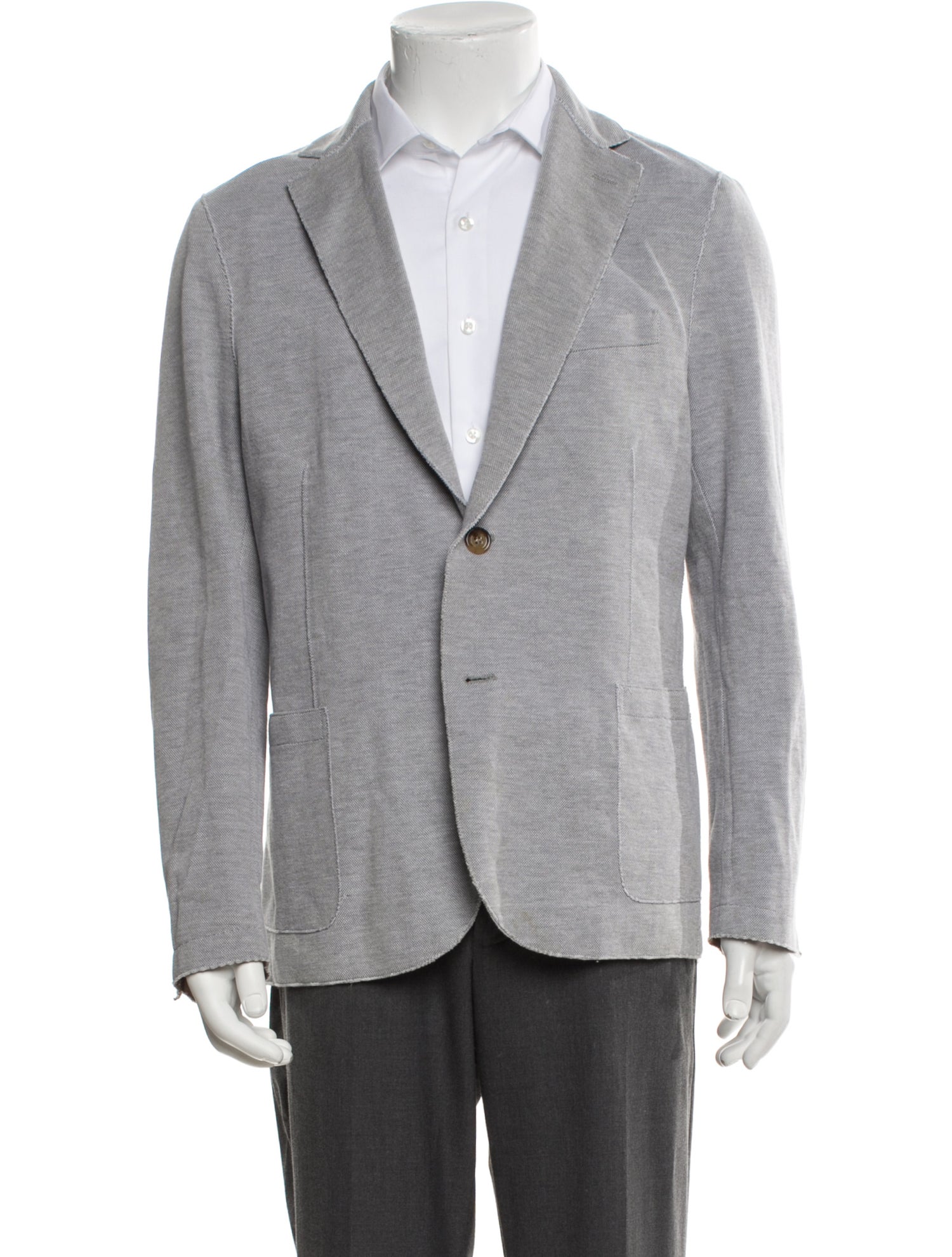 Eleventy Raw-Edge Trim Blazer