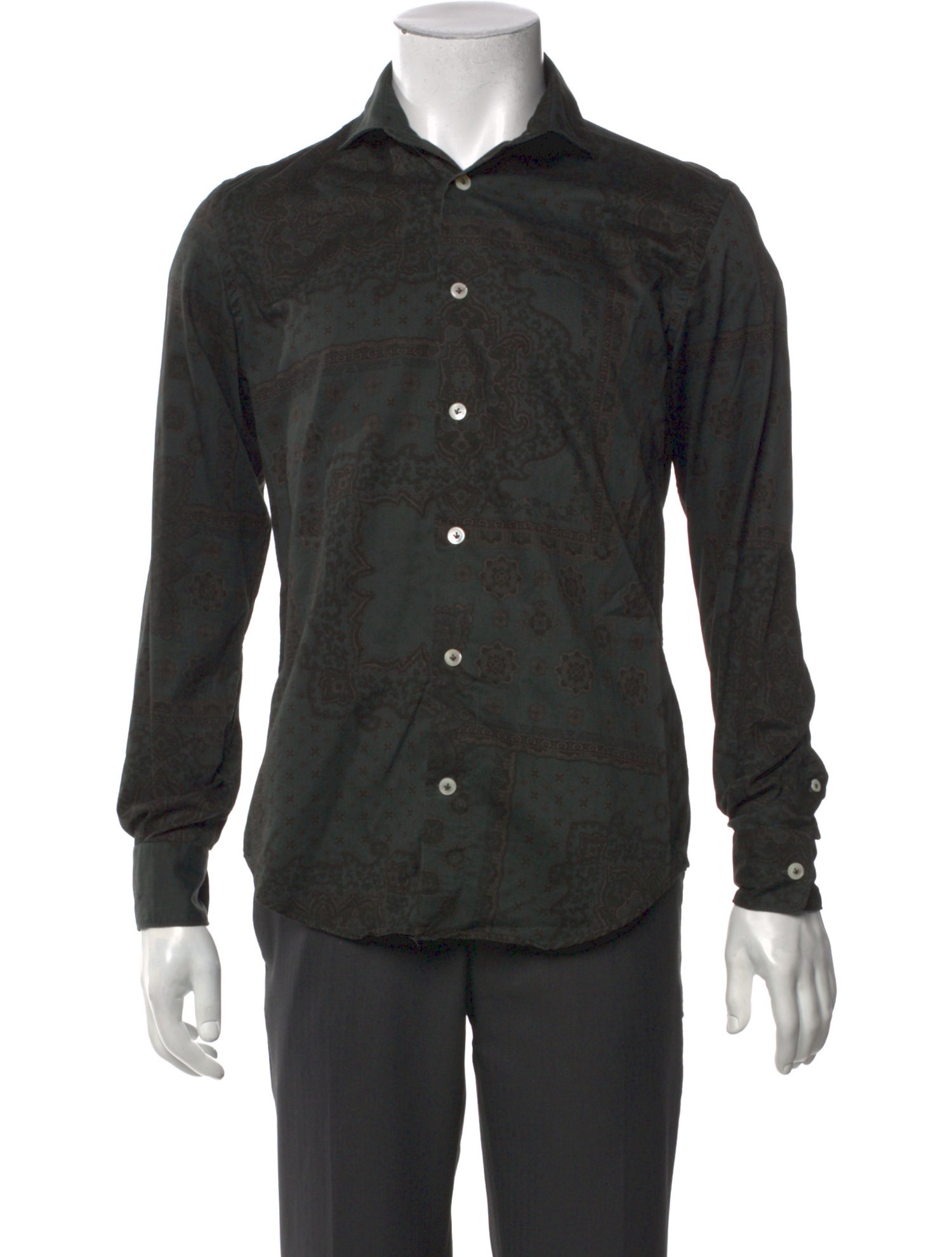 Eleventy Printed Long Sleeve Shirt
