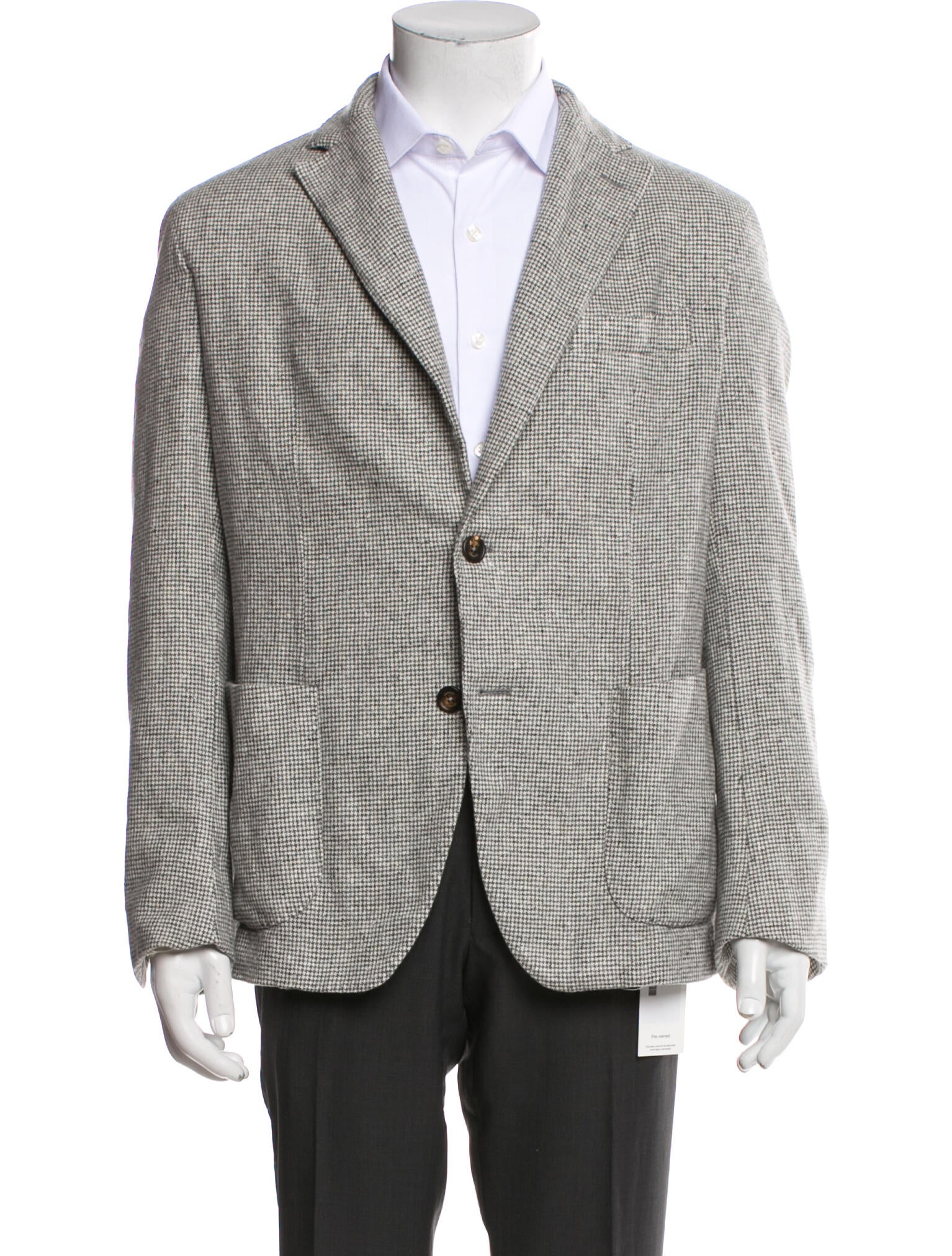 Eleventy Wool Plaid Print Peacoat