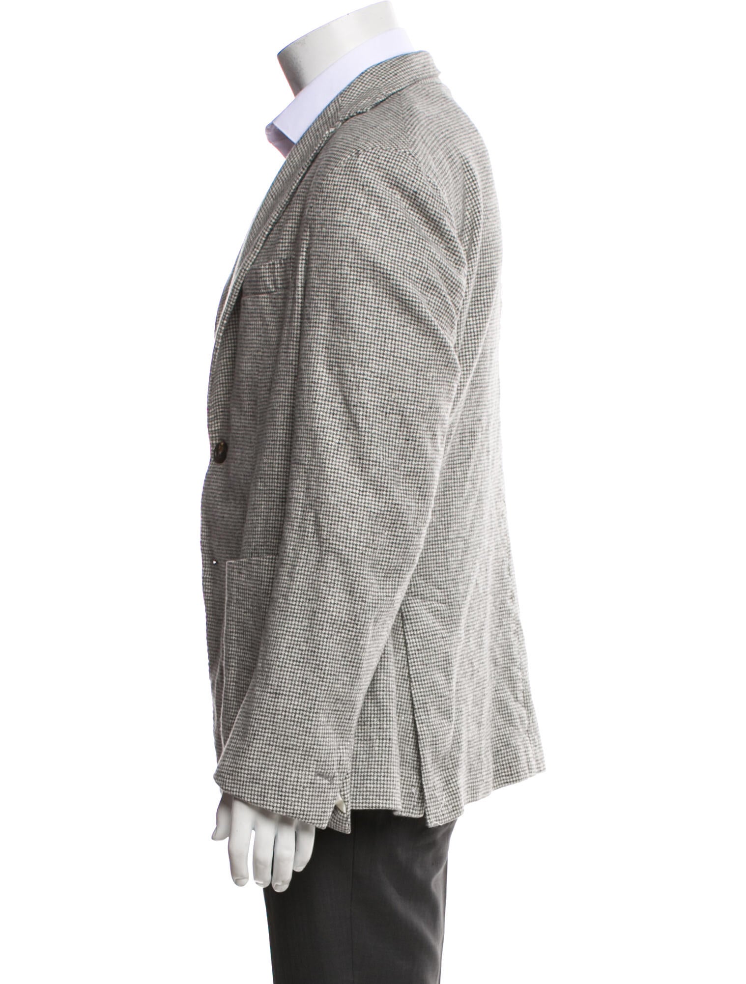 Eleventy Wool Plaid Print Peacoat